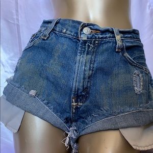 Custom distressed Levi shorts